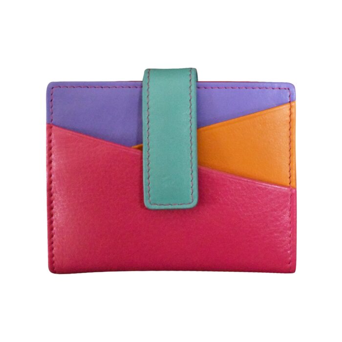 ILI New York Mini Asymmetric Card Wallet Palm Beach snap closure