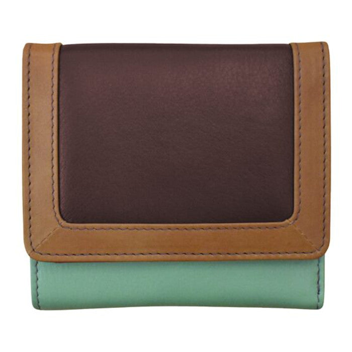 Color Block Tri-Fold Mini Wallet