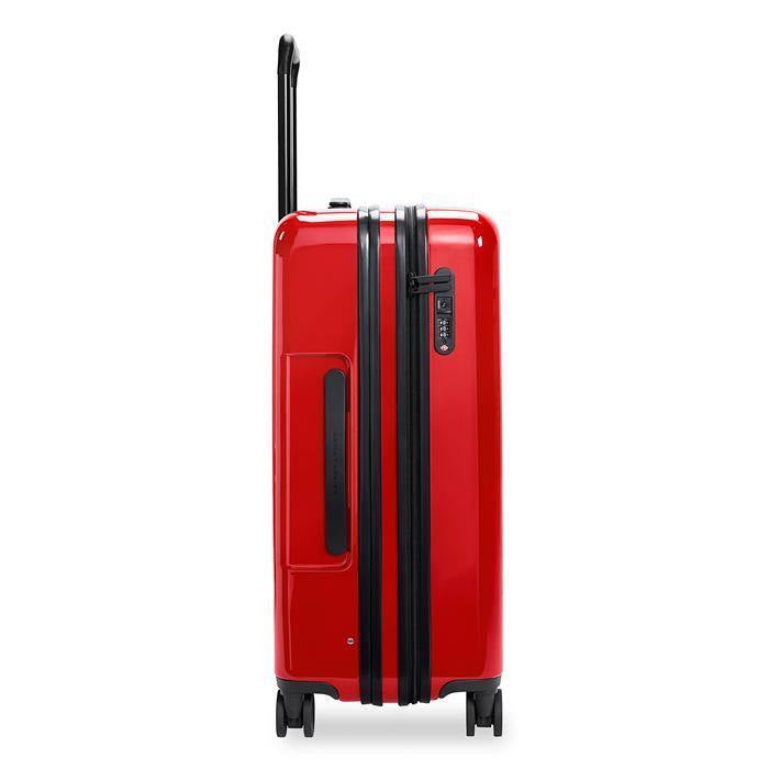 Briggs & Riley Sympatico in Glossy Ruby Medium sized checked luggage