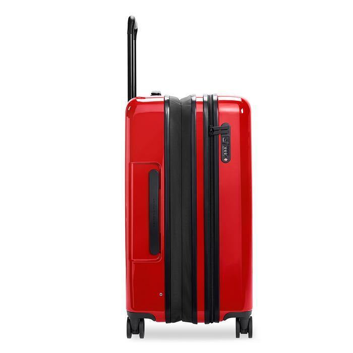 Briggs & Riley Expandable Sympatico in Glossy Ruby Medium sized checked luggage