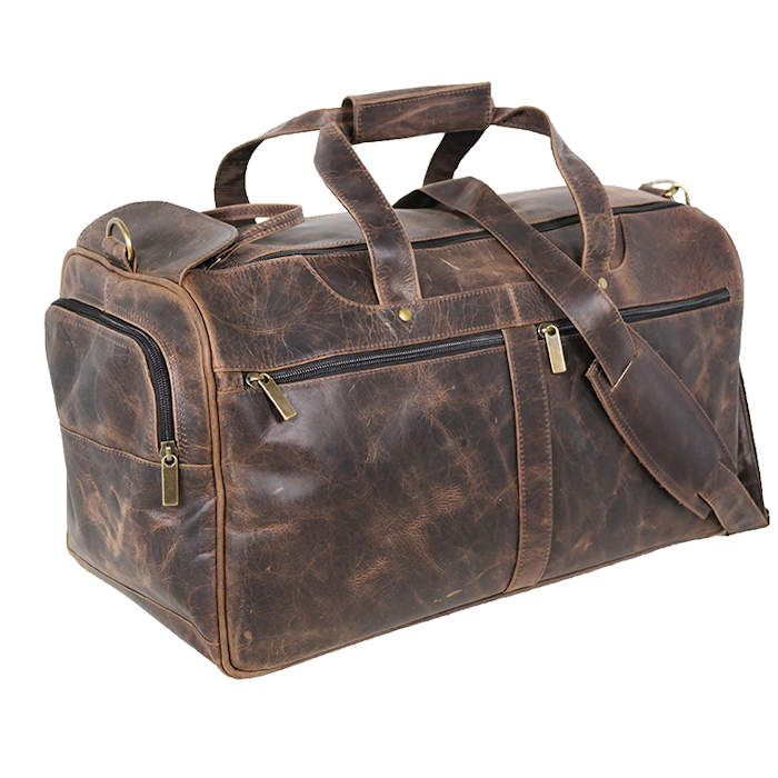 Distress Leather: EZ Open Duffel