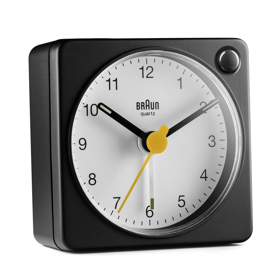 Classic Analogue Travel Alarm Clock Square