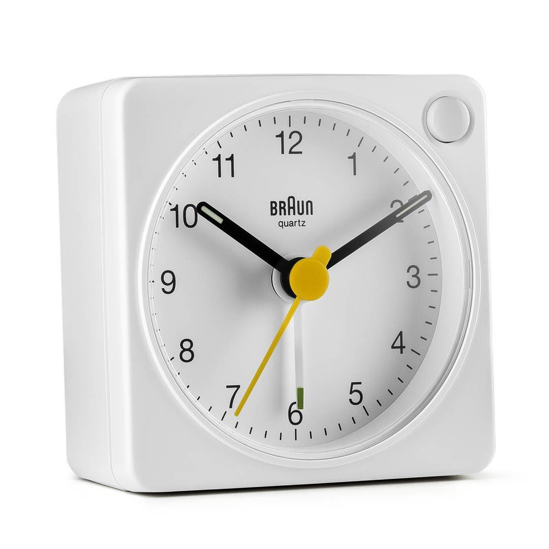 Classic Analogue Travel Alarm Clock Square